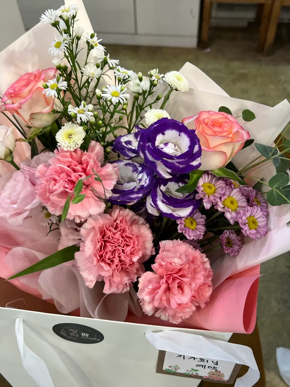 Full, gorgeous bouquet completed as a 70th birthday gift