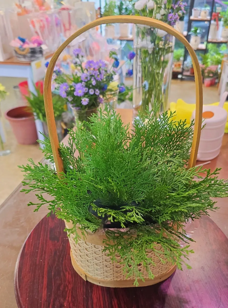 Fresh flower basket ordered for a mother-in-law's birthday