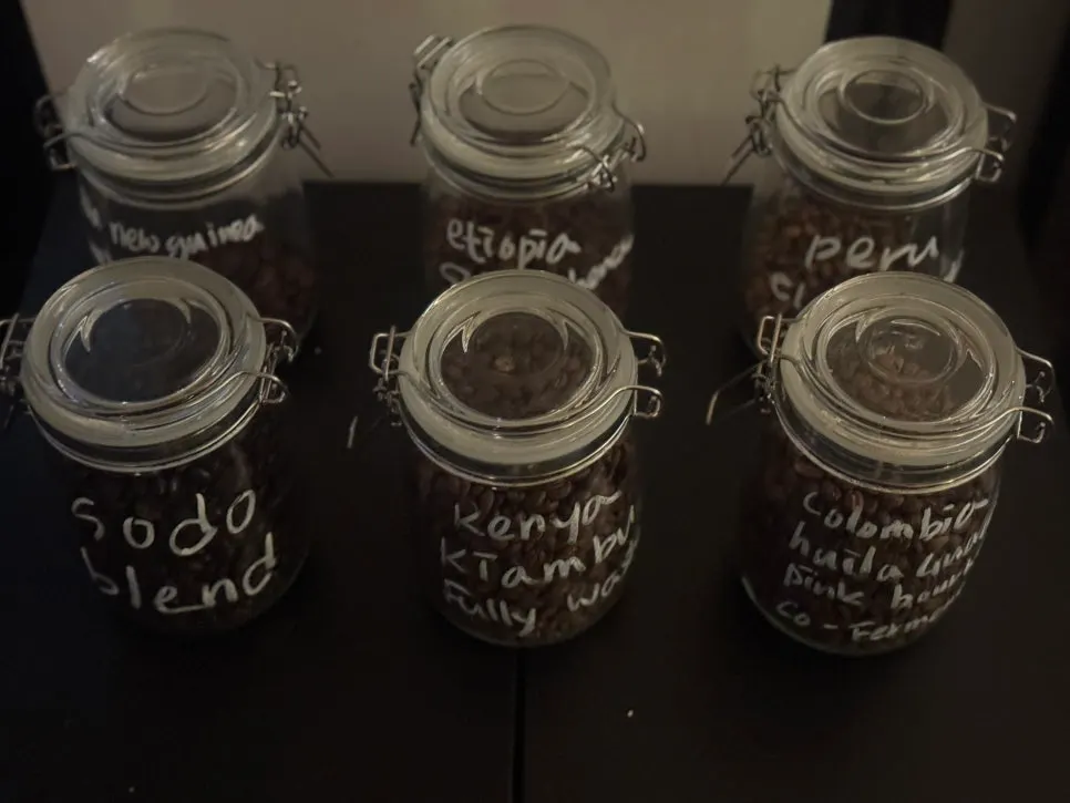 List of house-roasted coffee beans