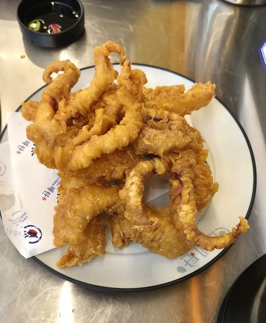 A plate of freshly fried squid