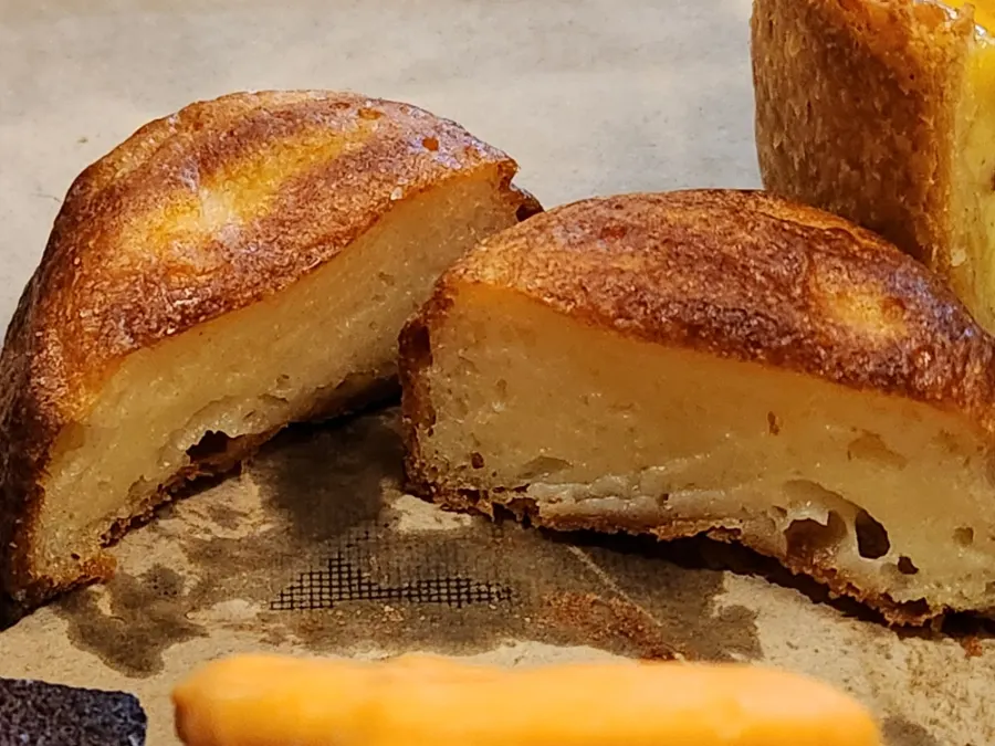 Shanghai butter rice cake showing chewy interior
