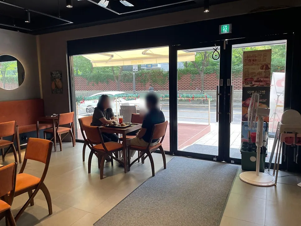 Interior of the bakery café with spacious seating