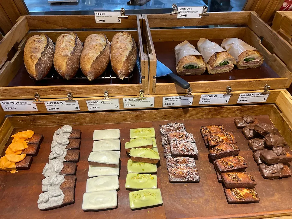 Financier display corner at Byway Bakers