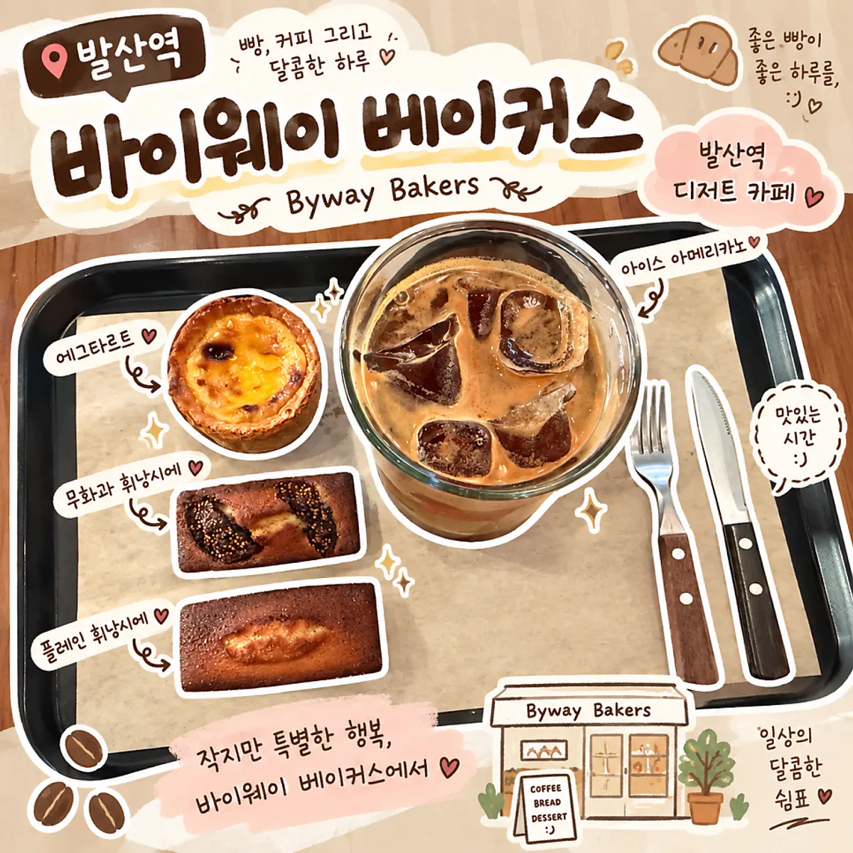 바이웨이 베이커스 발산역점 휘낭시에와 에그타르트