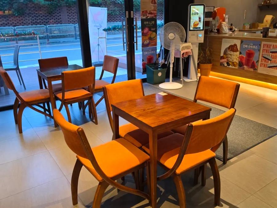 Indoor seating area at Byway Bakers