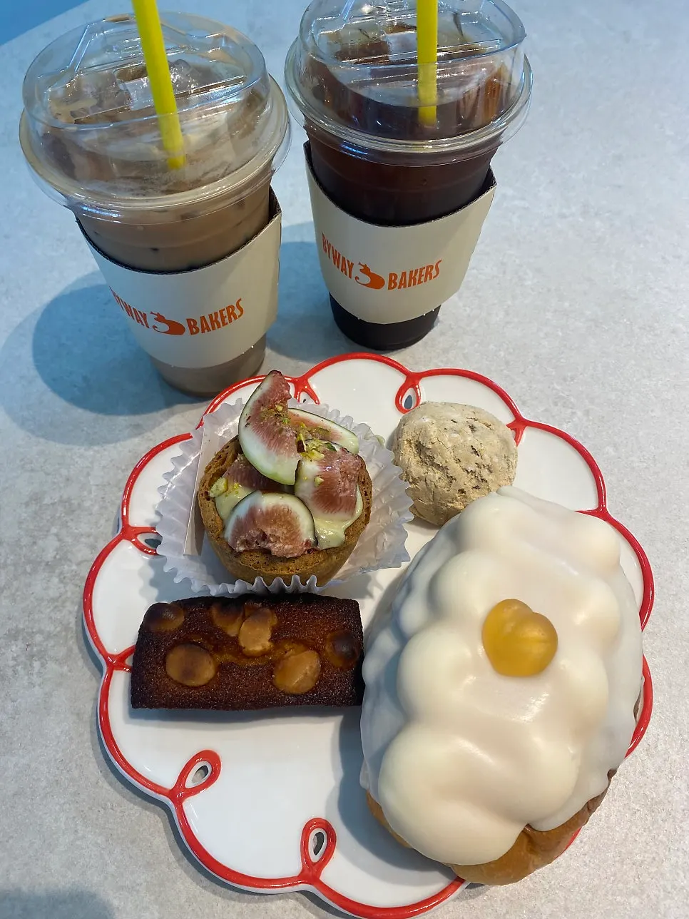 Salt bread and baked goods arranged together
