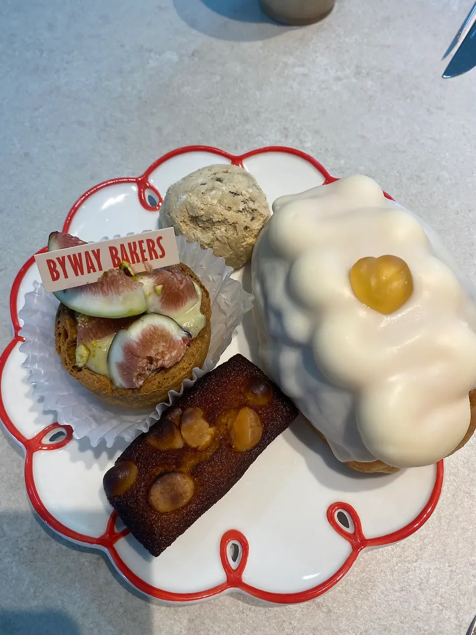 Dessert spread with different menu items picked out