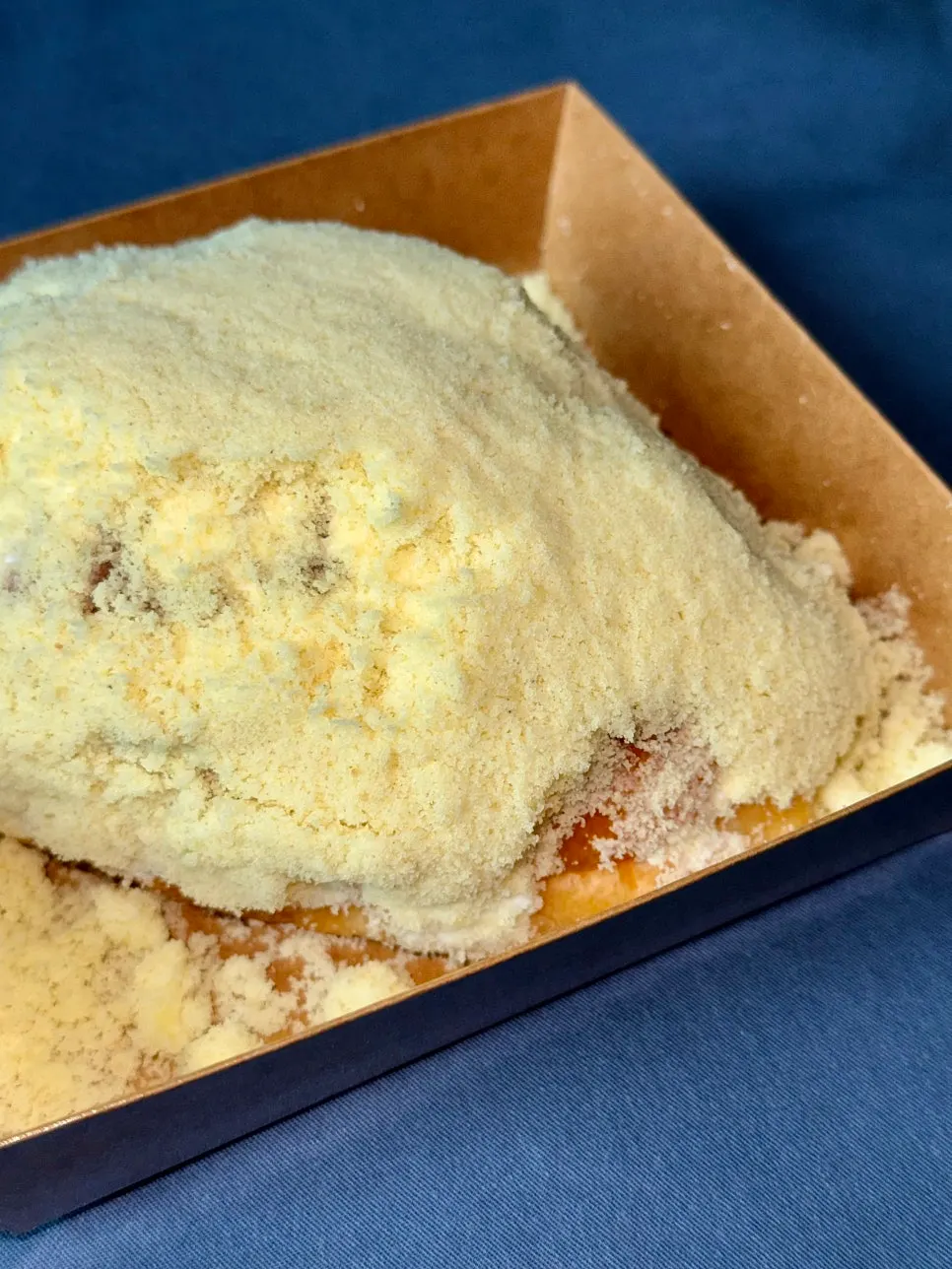 Castella salt bread dusted with castella powder