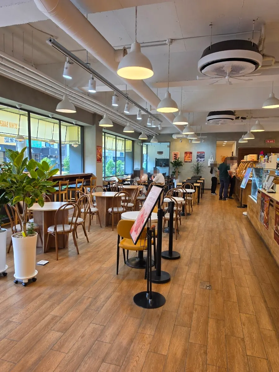 Interior of BYWAY BAKERS with its high ceiling
