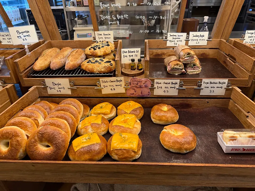 Interior with combined bakery and café space