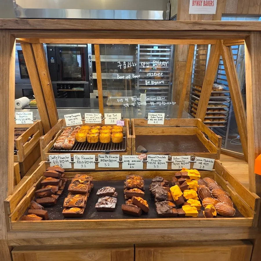 Egg tarts and baked snacks on display