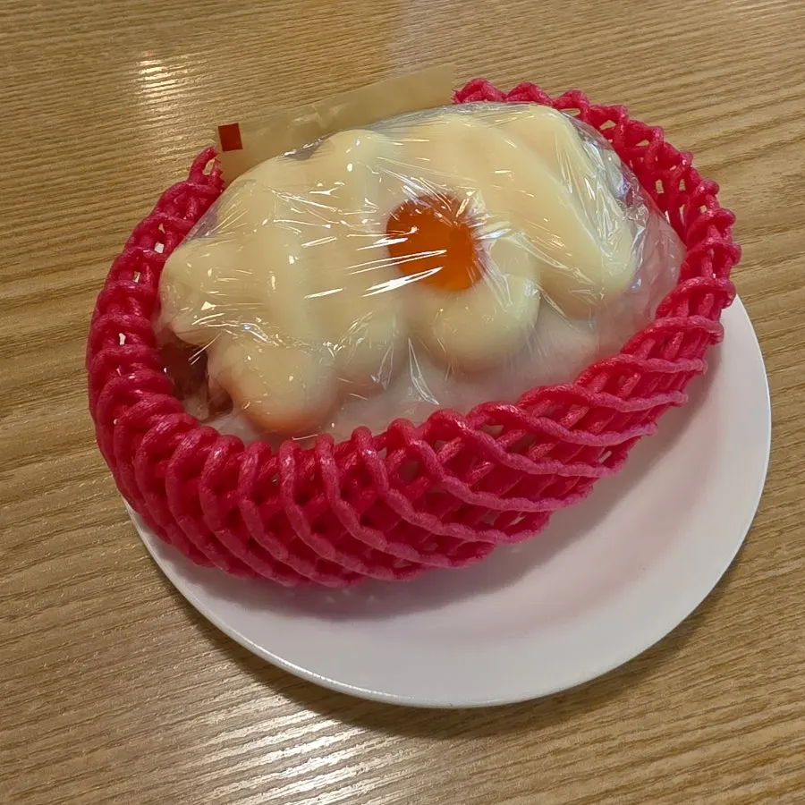 Peach yogurt wakppu salt bread on the table