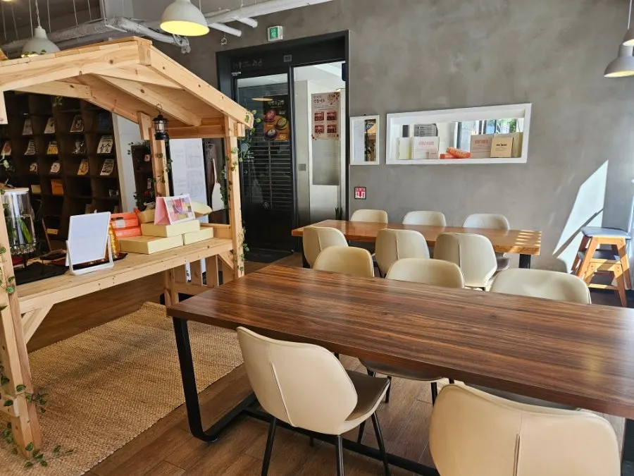 Café space with window seats for one