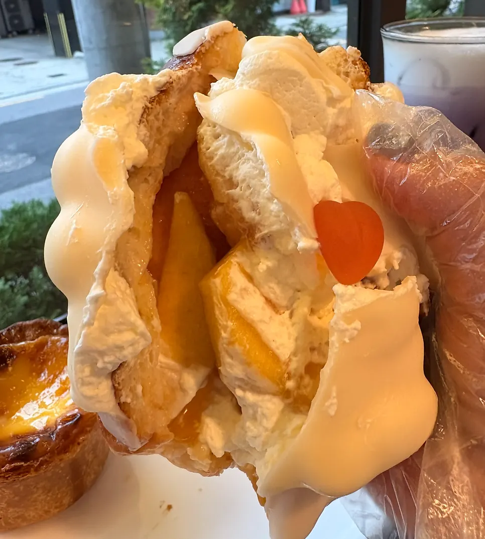 水蜜桃優格瓦普鹽麵包