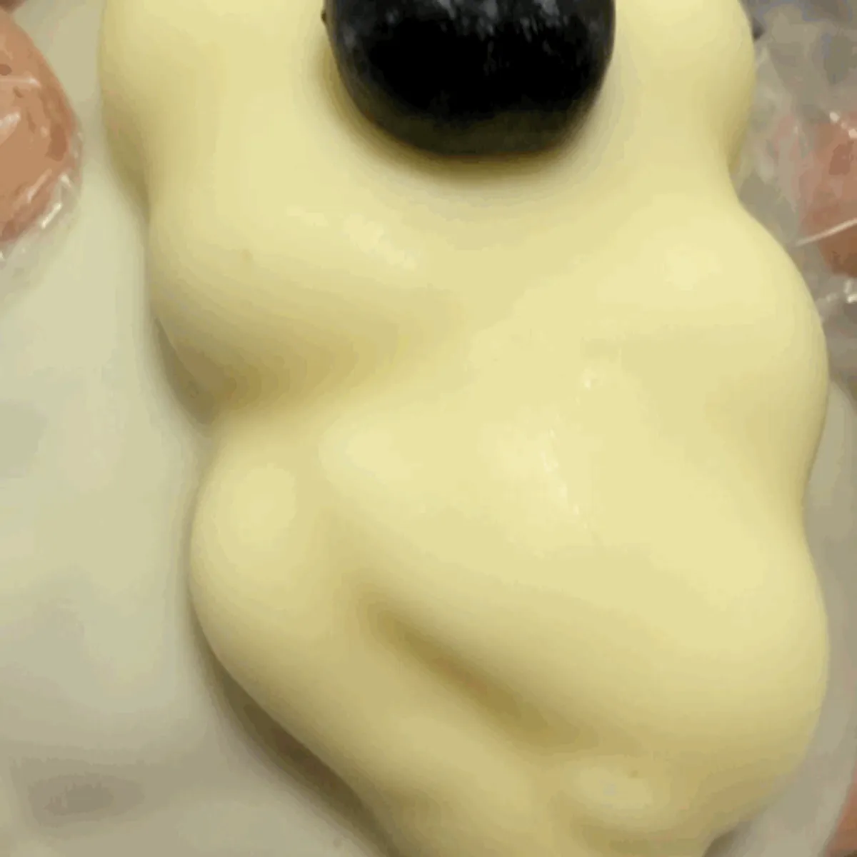 Cross-section of the blueberry yogurt wakppu salt bread after one bite