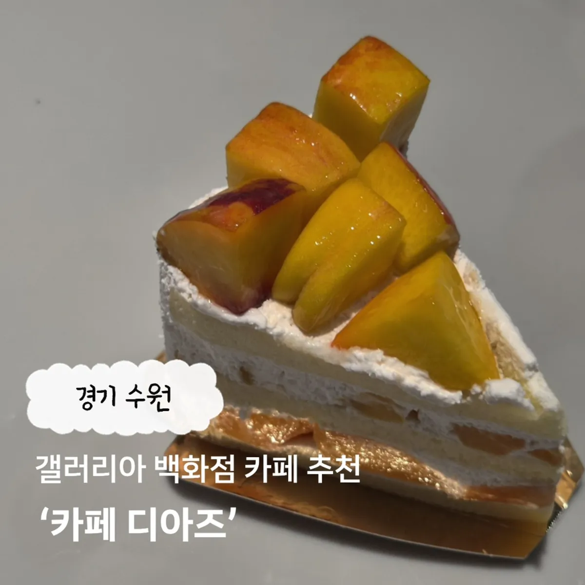 카페디아즈 갤러리아 광교점 복숭아 생크림 케이크 대표 사진