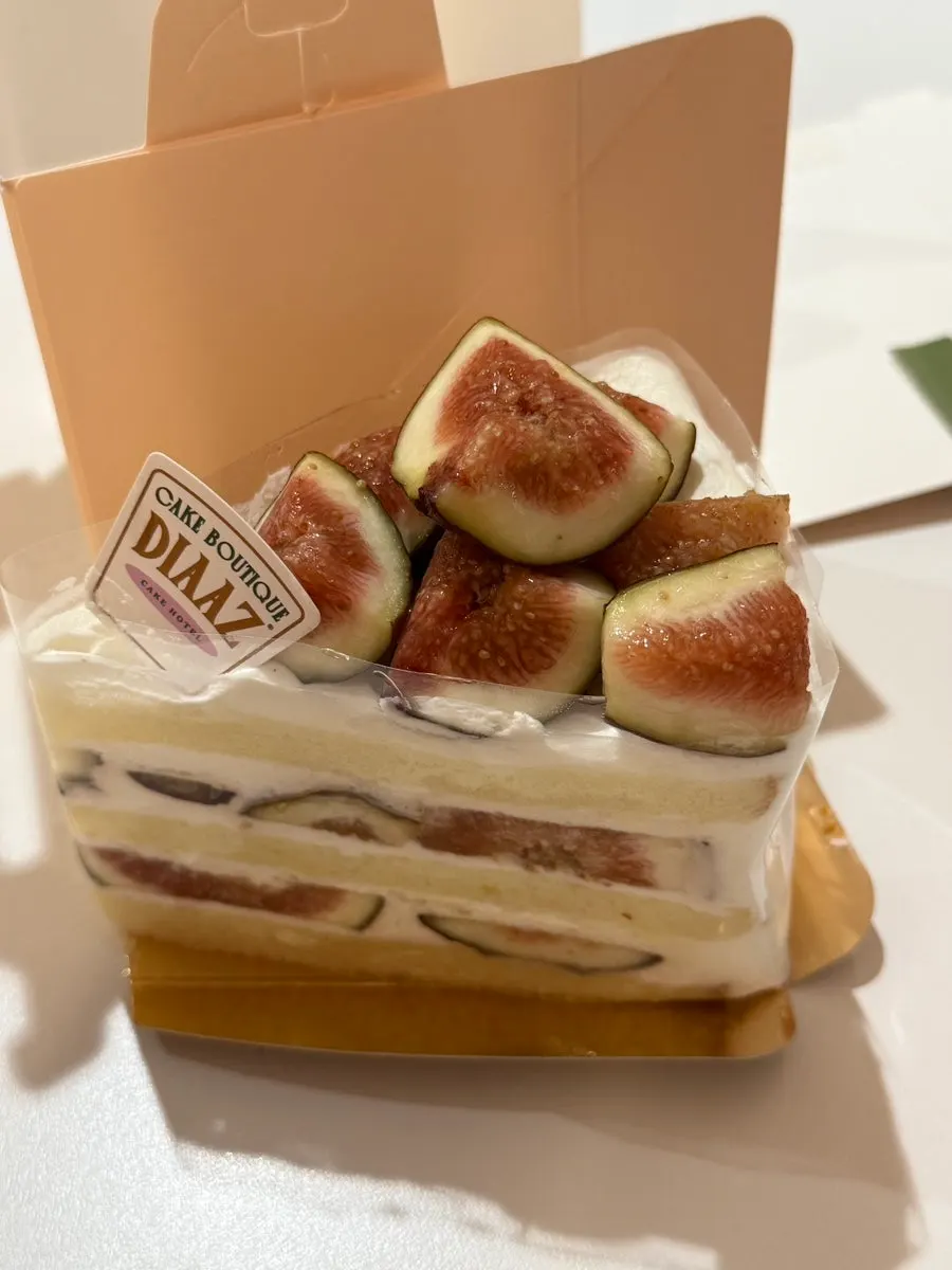 A slice of cake placed on the table