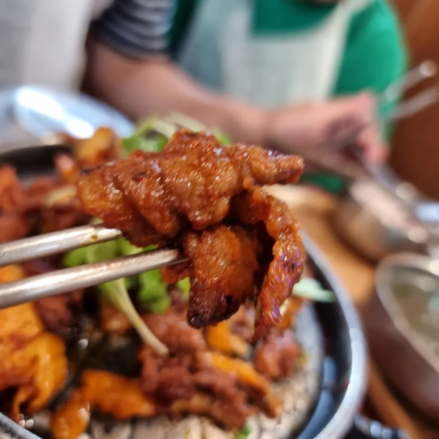 직화제육에 곁들여 나온 된장찌개