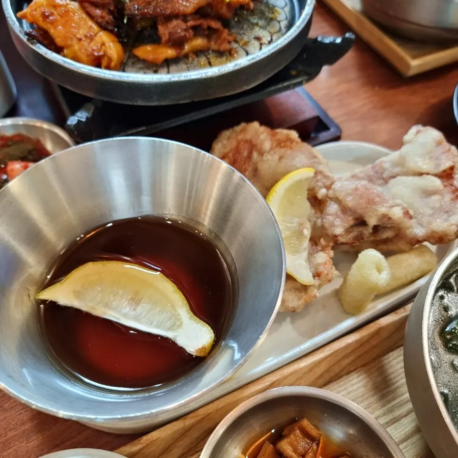 바삭한 튀김옷의 탕수육 클로즈업