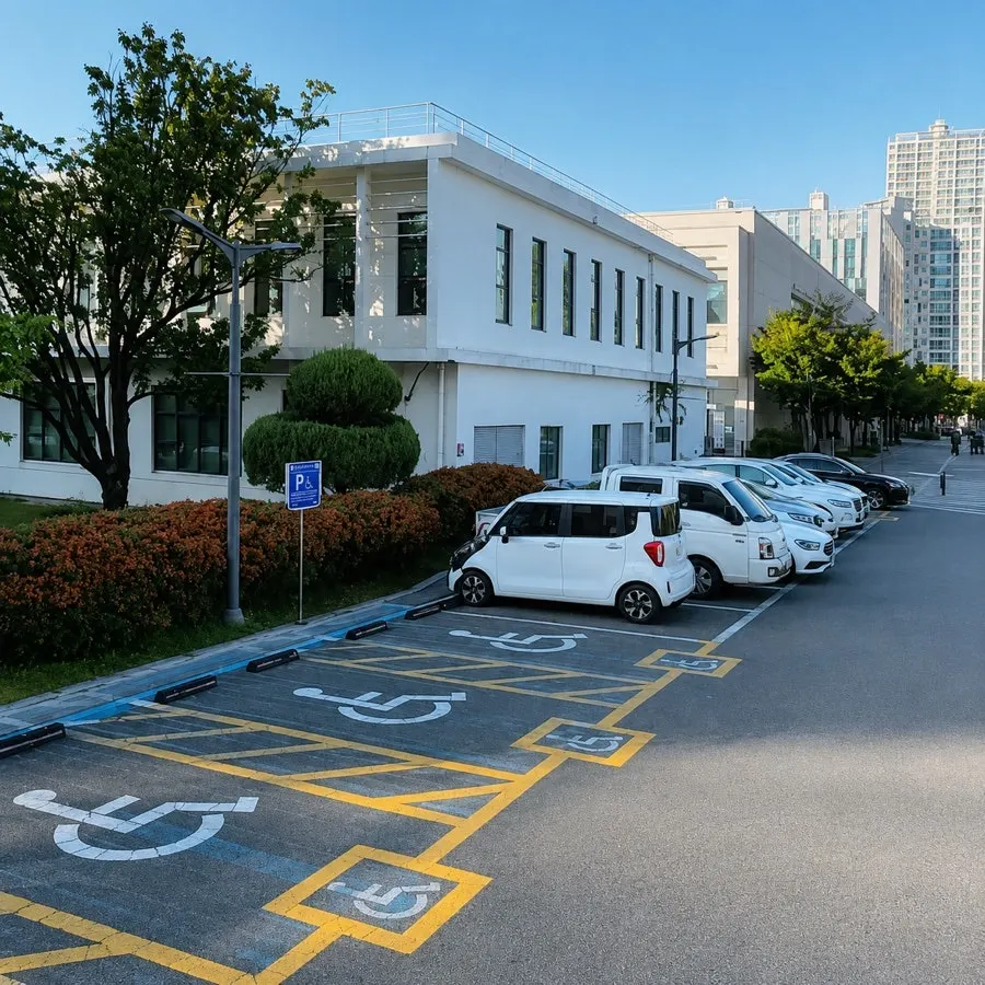 Parking area inside Samsung Creative Campus