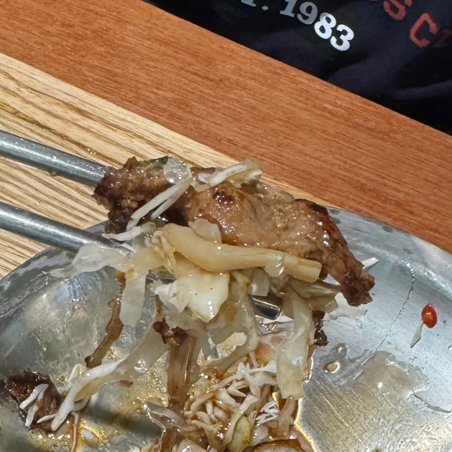 Close-up of the grilled pork bulgogi