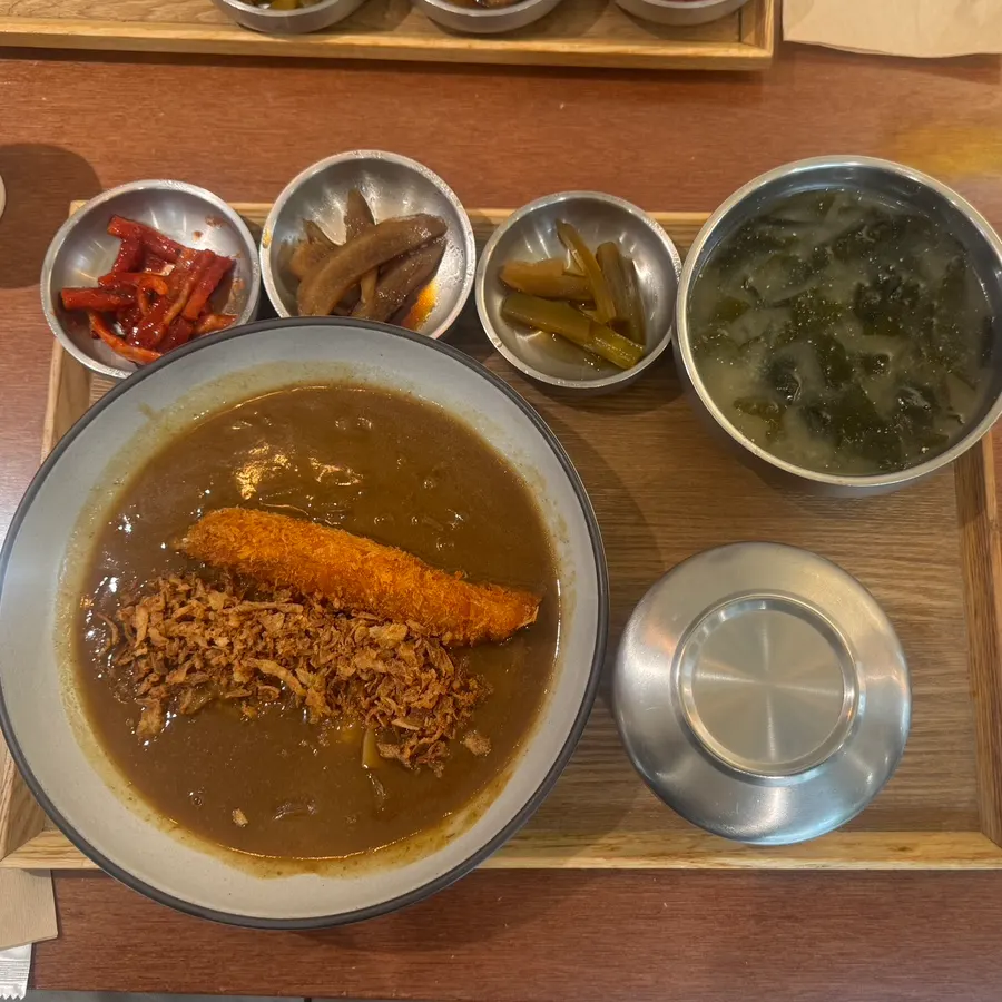 Crispy whole shrimp Japanese curry topped with fried shrimp