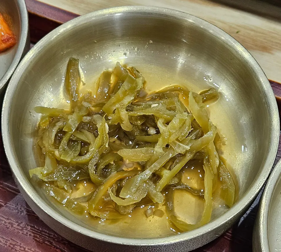 Basic side dish spread with the Cafe Dongi Korean set meal
