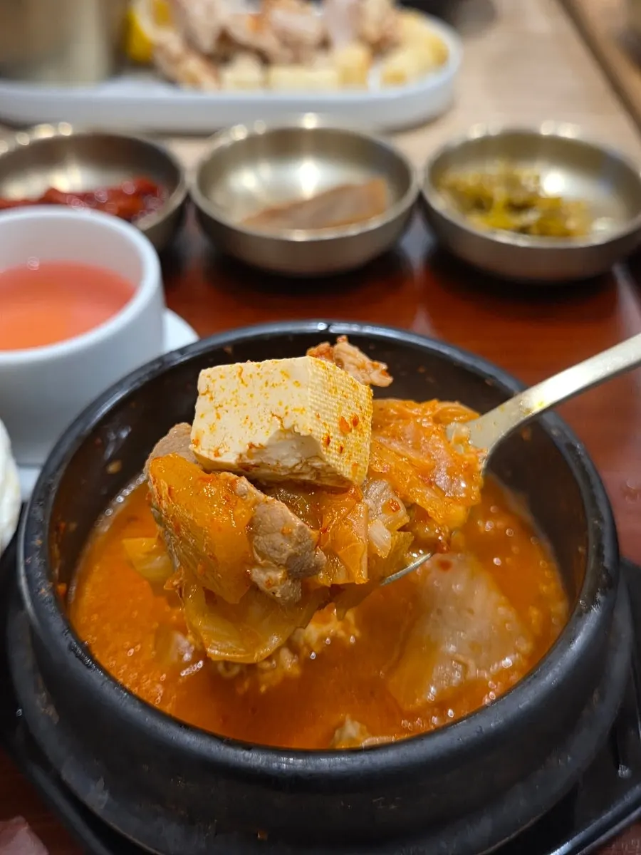 Kimchi stew with tofu and meat