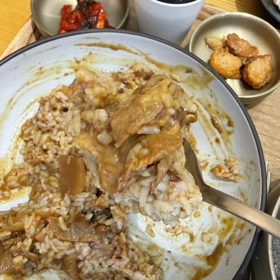 Grandma's grilled octopus eaten with rice
