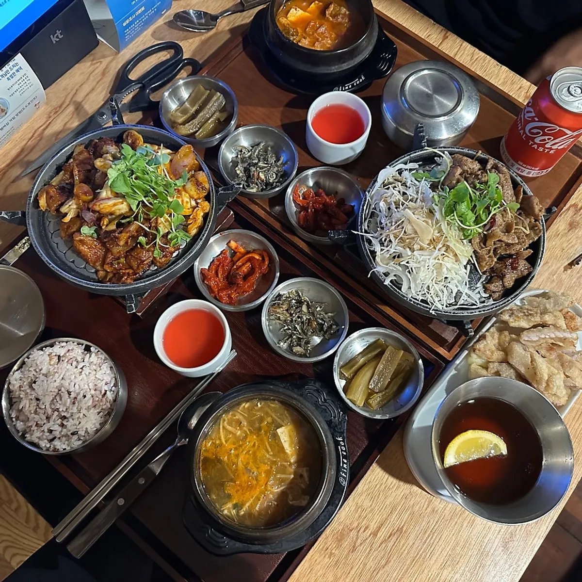카페동이 1인 화로 직화제육볶음 한정식 한상차림