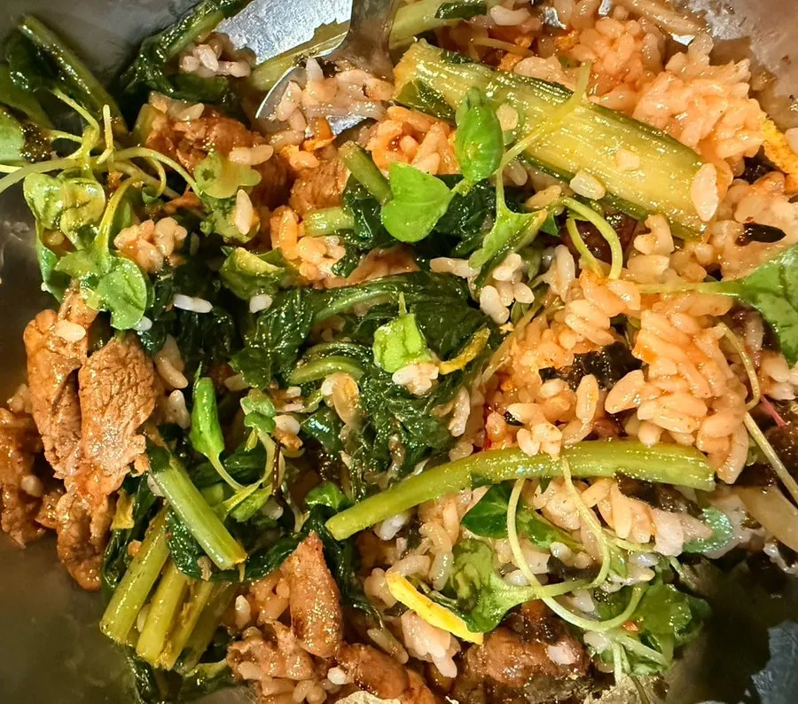A bowl of mixed yeolmu tuna bibimbap