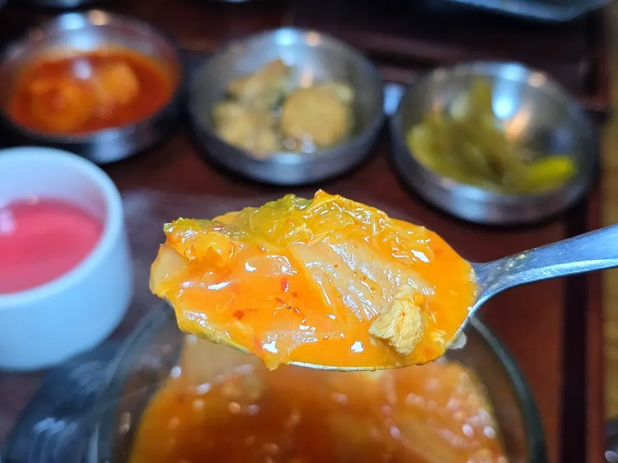 Kimchi stew upgraded for ₩1,000 more