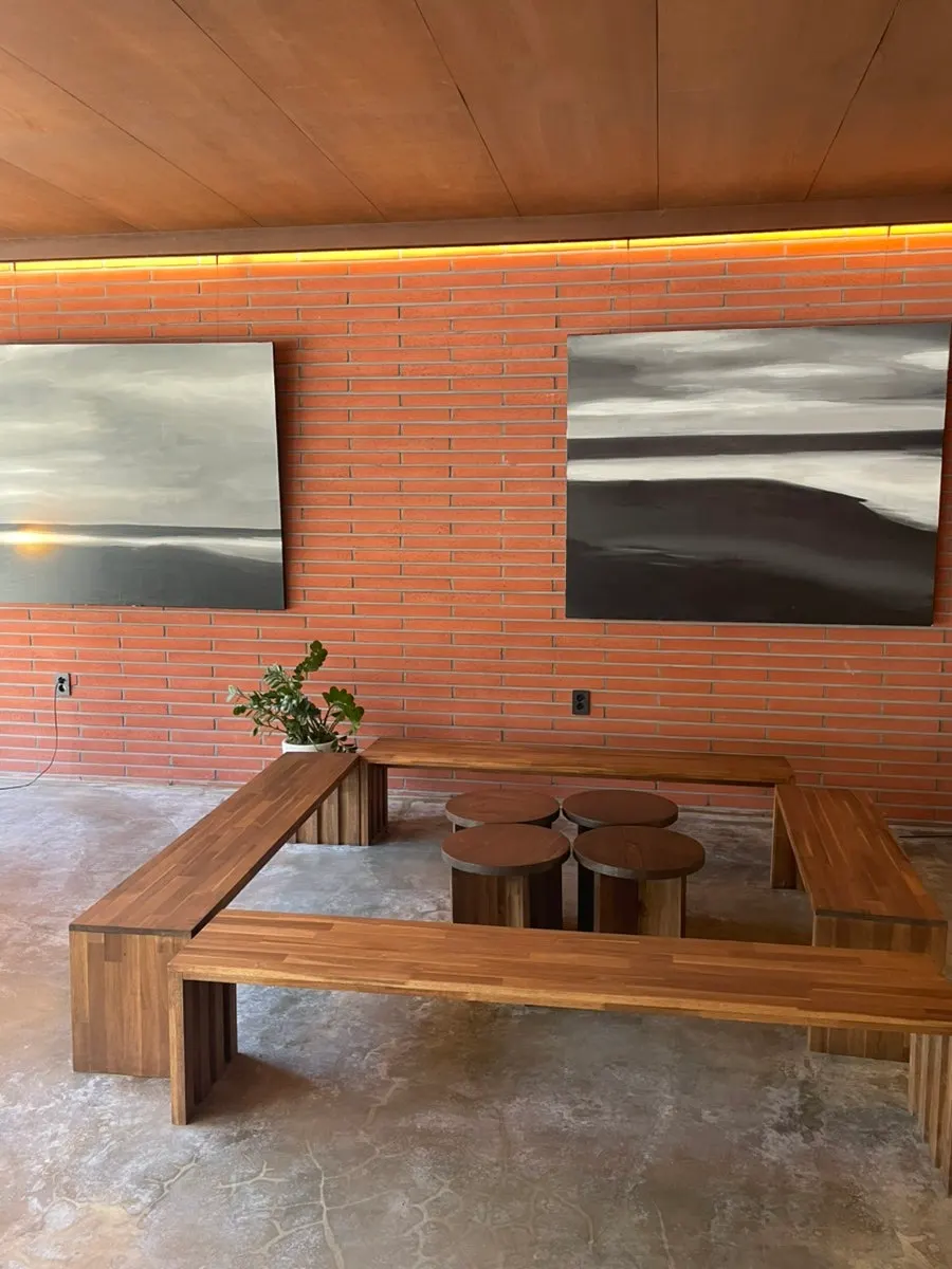 Interior seating area of Cafe Iseo Hongcheon Branch