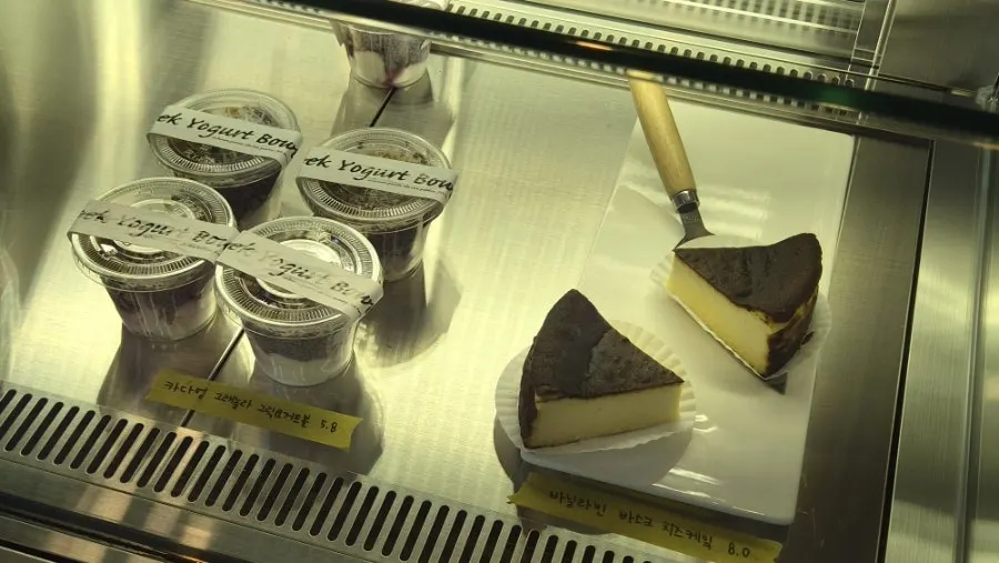 Bakery display case at Caffeine Focus