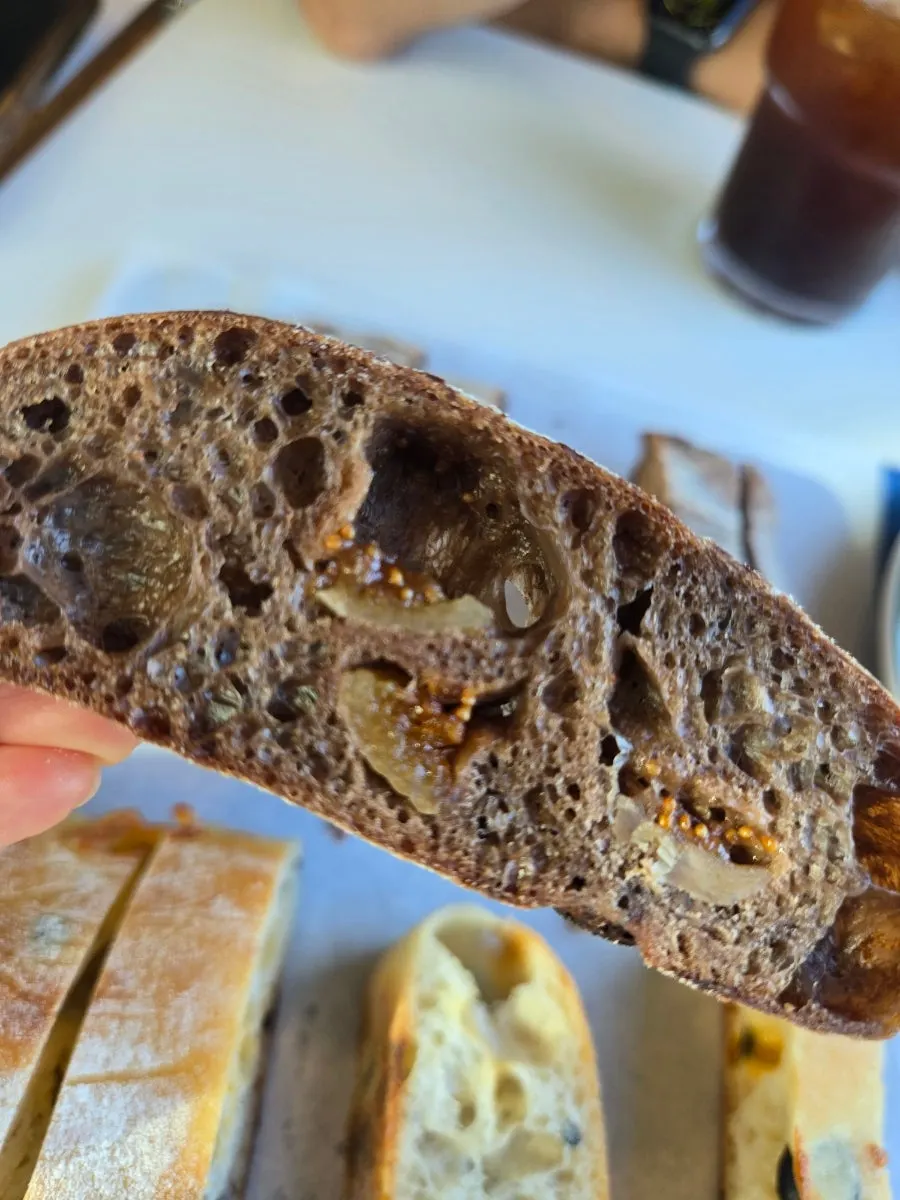 Cross-section of choco fig ciabatta