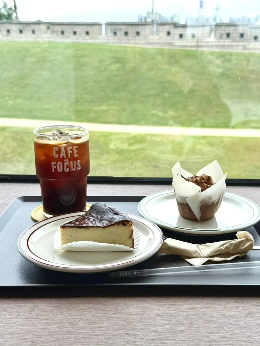 Café table with the fortress view in the background