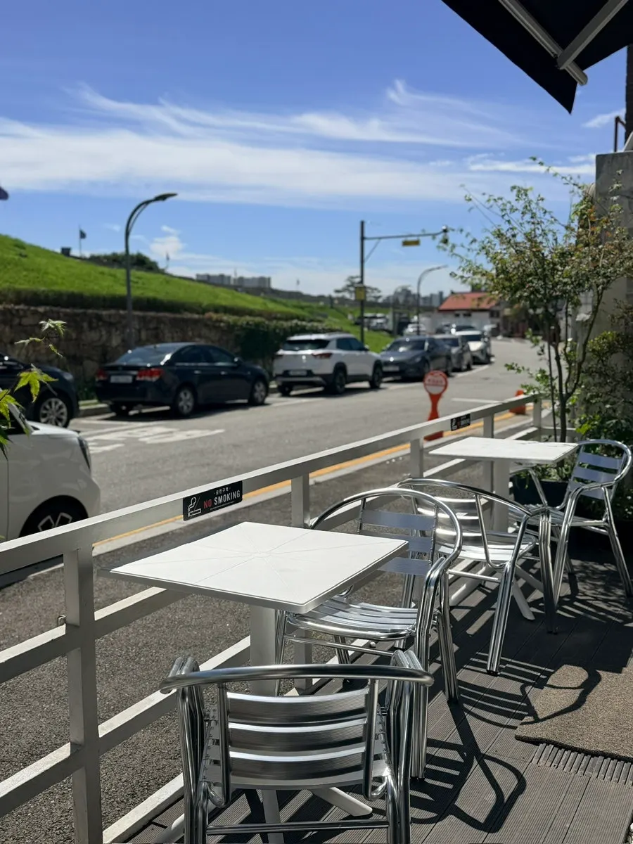 Outdoor terrace space at Caffeine Focus