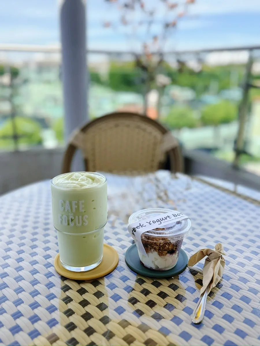 A glass of the Caffeine Focus avocado smoothie