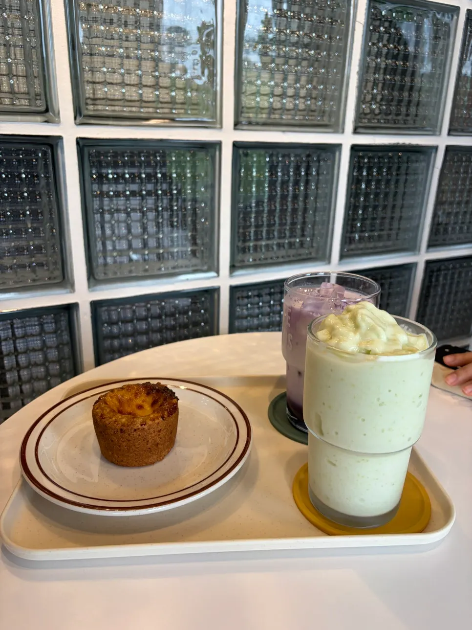 Dessert showcase with Basque cheesecake