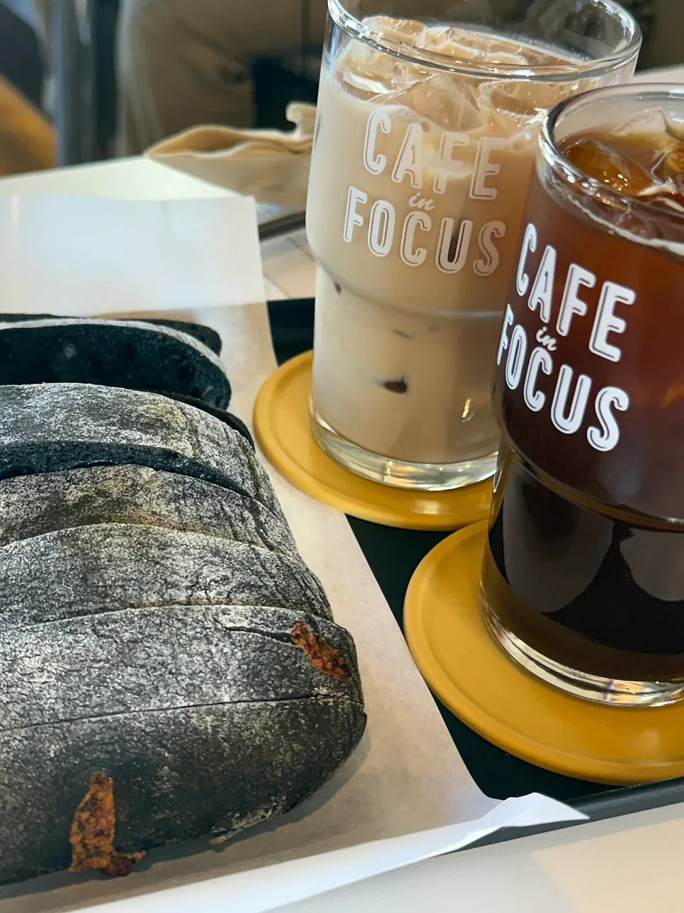 Interior atmosphere at Caffeine Focus with the fortress wall view