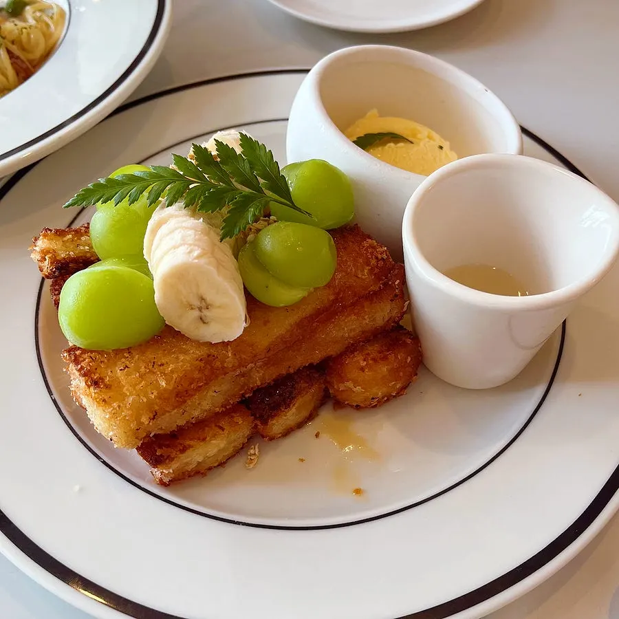 French toast served with house-made granola