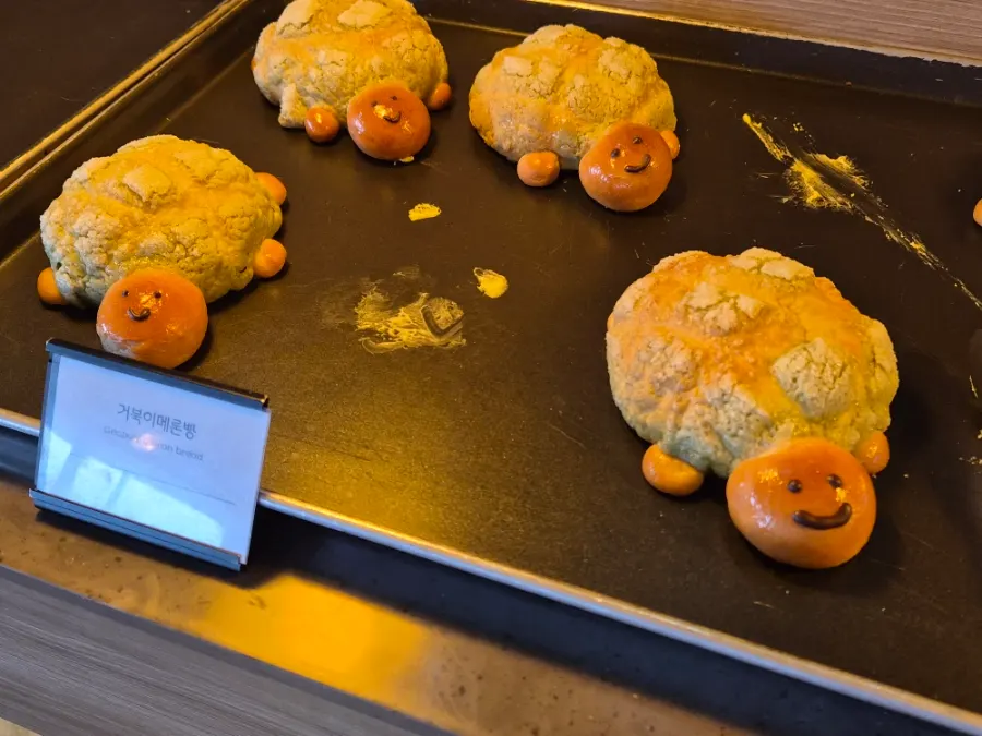 Turtle-shaped melon bread at MUG