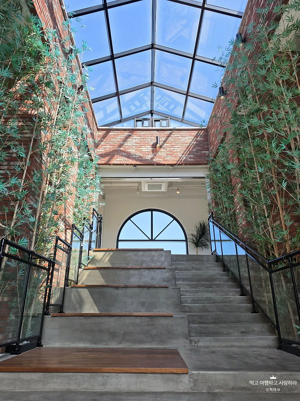 Staircase leading up to the next floor at Cafe Neorae