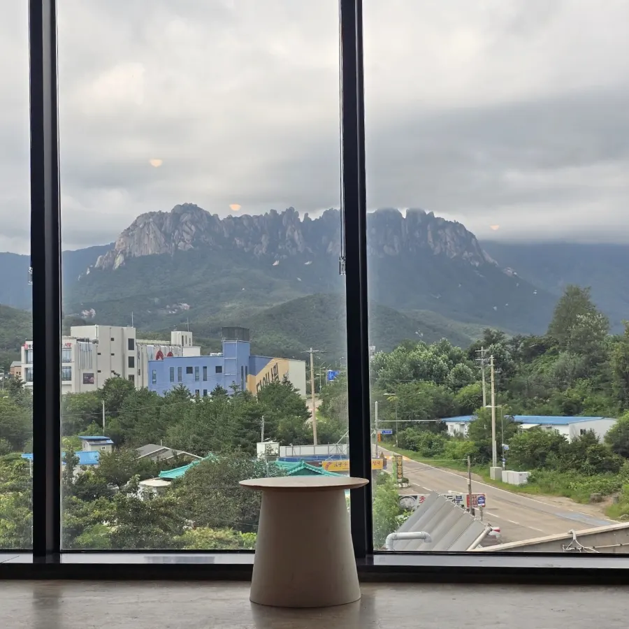 View of Seoraksan's Ulsanbawi Rock from Cafe Neorae in Sokcho