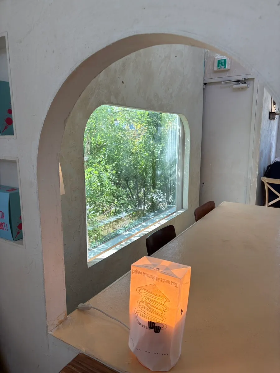 Seating inside Cafe Pomun