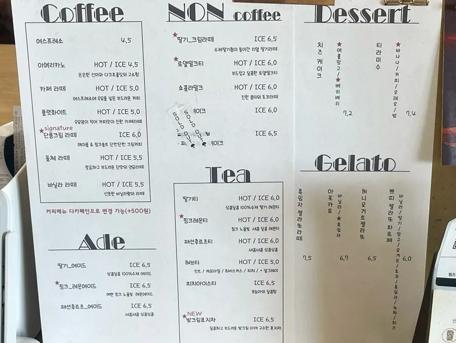 Order counter at Café Buajang