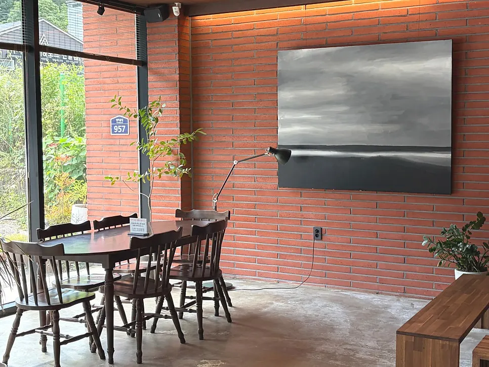 Interior space decorated with artwork