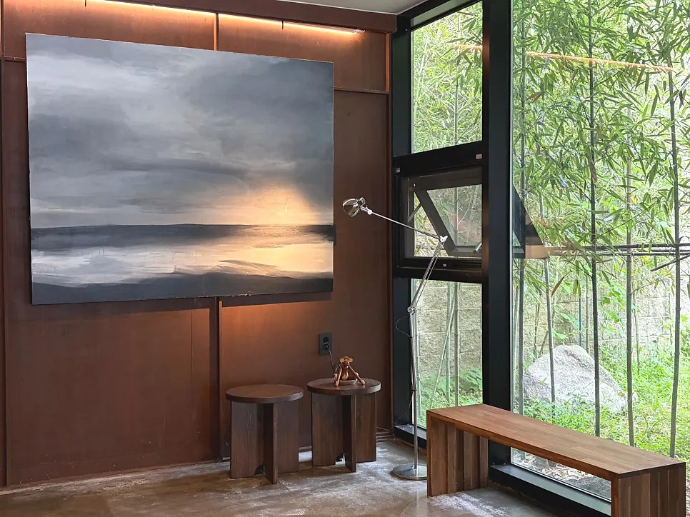 Seating area with stylish café interior
