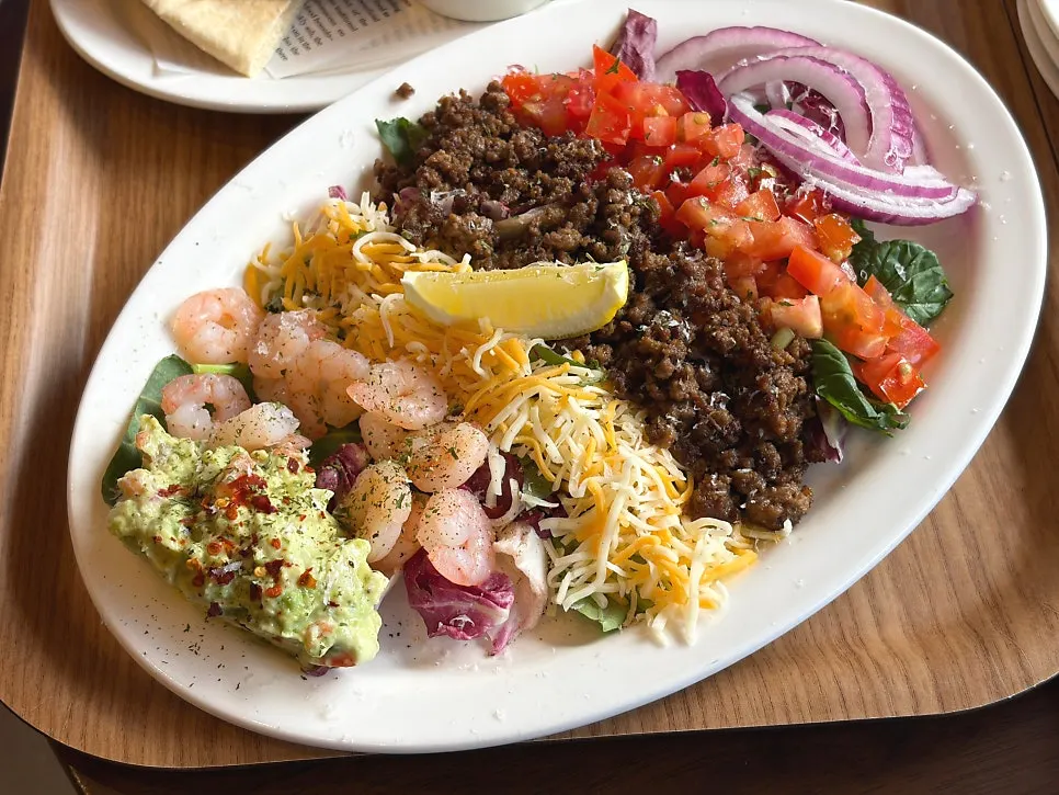 Taco salad packed with fresh vegetables