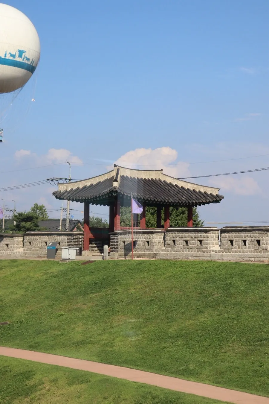 Hwaseong Fortress wall path seen before visiting Caffeine Focus